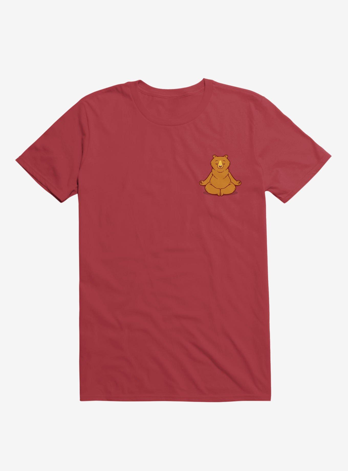 Bear Animals Meditation Zen Buddhism Red T-Shirt, , hi-res