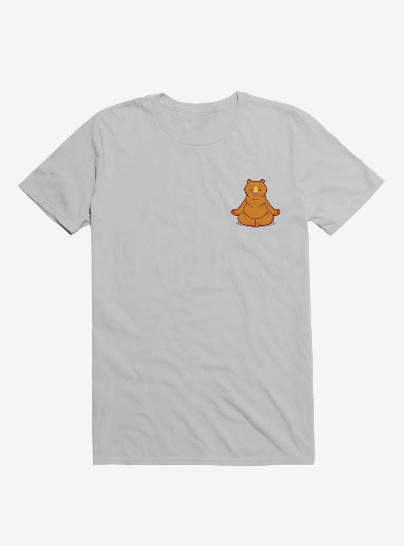 Bear Animals Meditation Zen Buddhism Ice Grey T-Shirt, ICE GREY, hi-res