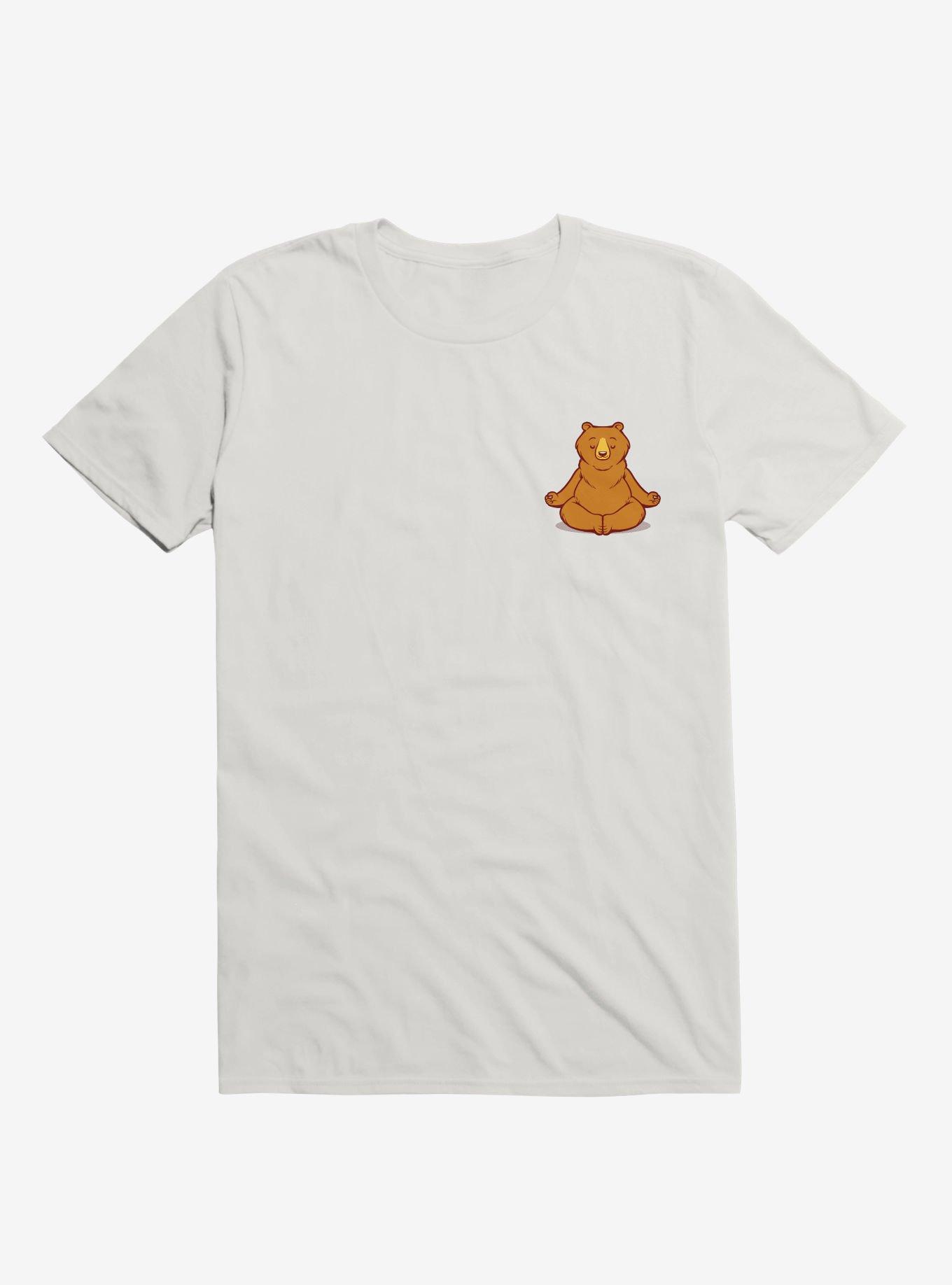 Bear Animals Meditation Zen Buddhism White T-Shirt, , hi-res