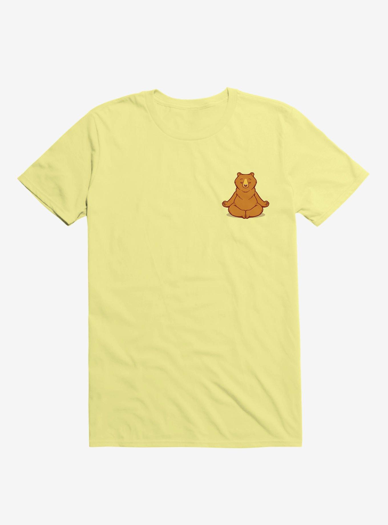 Bear Animals Meditation Zen Buddhism Corn Silk Yellow T-Shirt