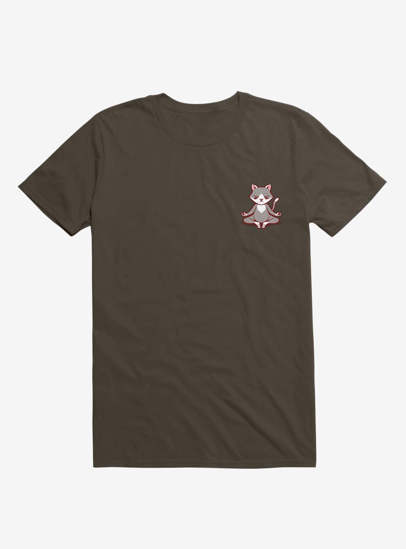 Cat Animals Meditation Zen Buddhism Brown T-Shirt, , hi-res