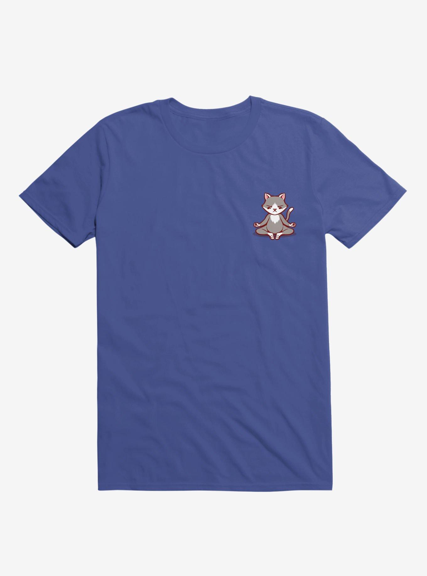 Cat Animals Meditation Zen Buddhism Royal Blue T-Shirt, , hi-res