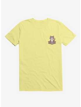 Cat Animals Meditation Zen Buddhism Corn Silk Yellow T-Shirt, , hi-res