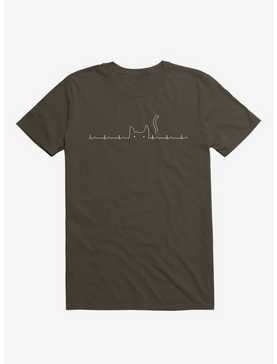 Cat Line Heartline Brown T-Shirt, , hi-res