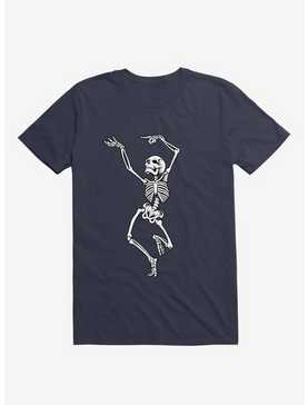 Dancing Skeleton Navy Blue T-Shirt, , hi-res