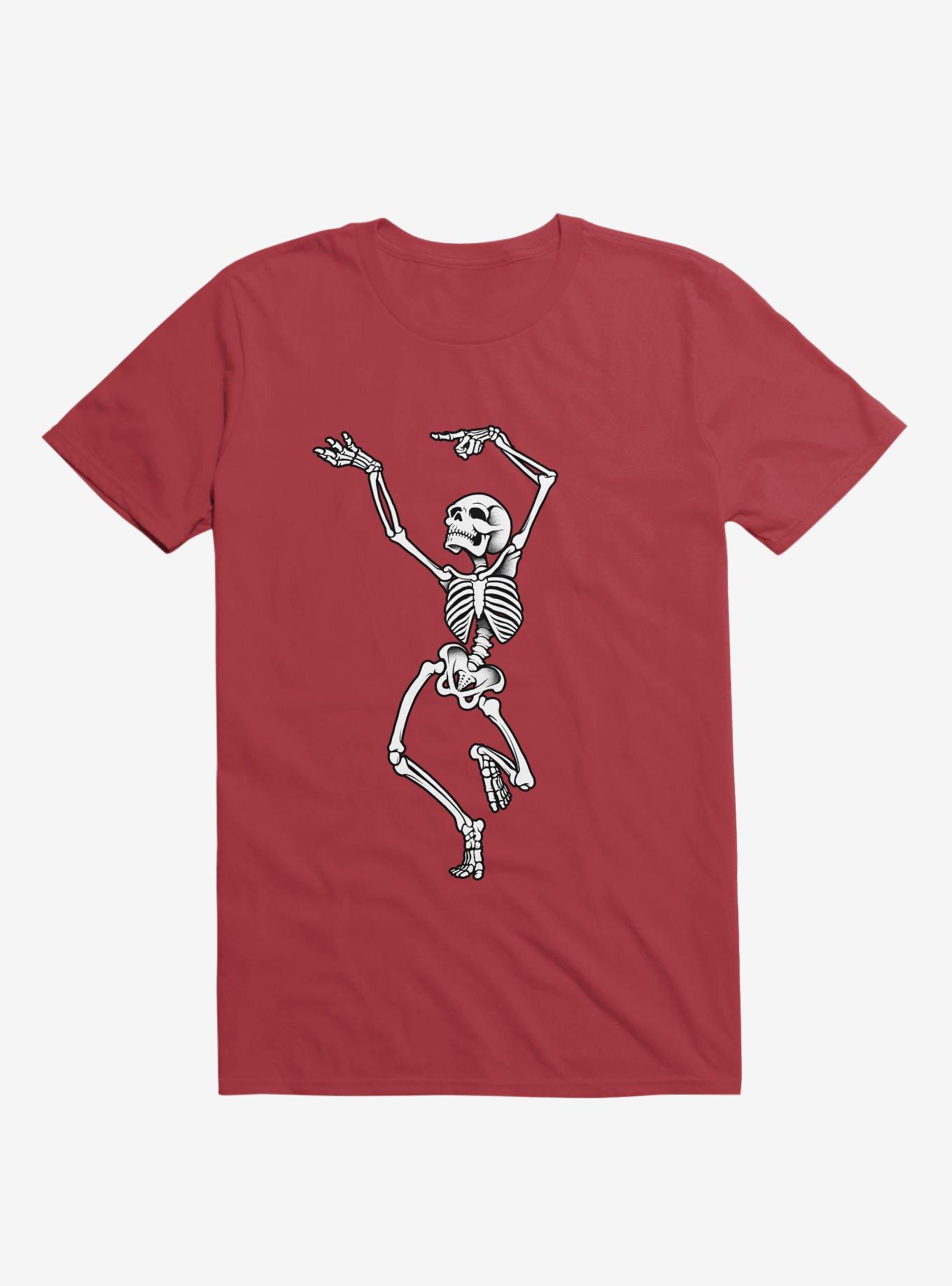 Dancing Skeleton Red T-Shirt, , hi-res