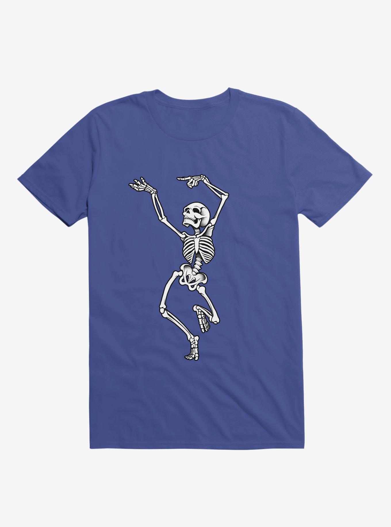 Dancing Skeleton Royal Blue T-Shirt, , hi-res
