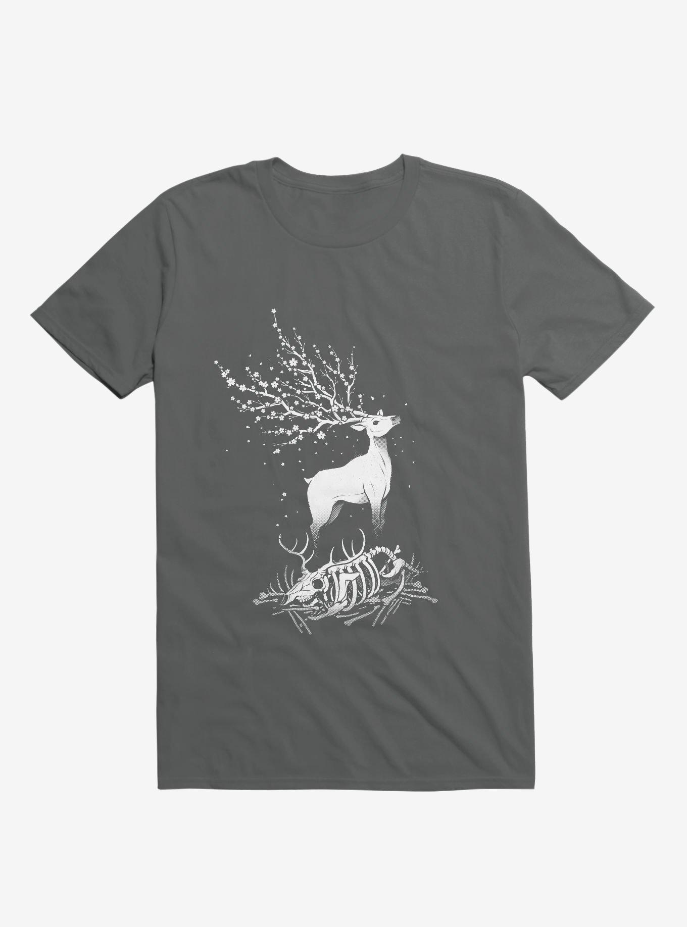 Life After Death Reborn Deer Charcoal Grey T-Shirt