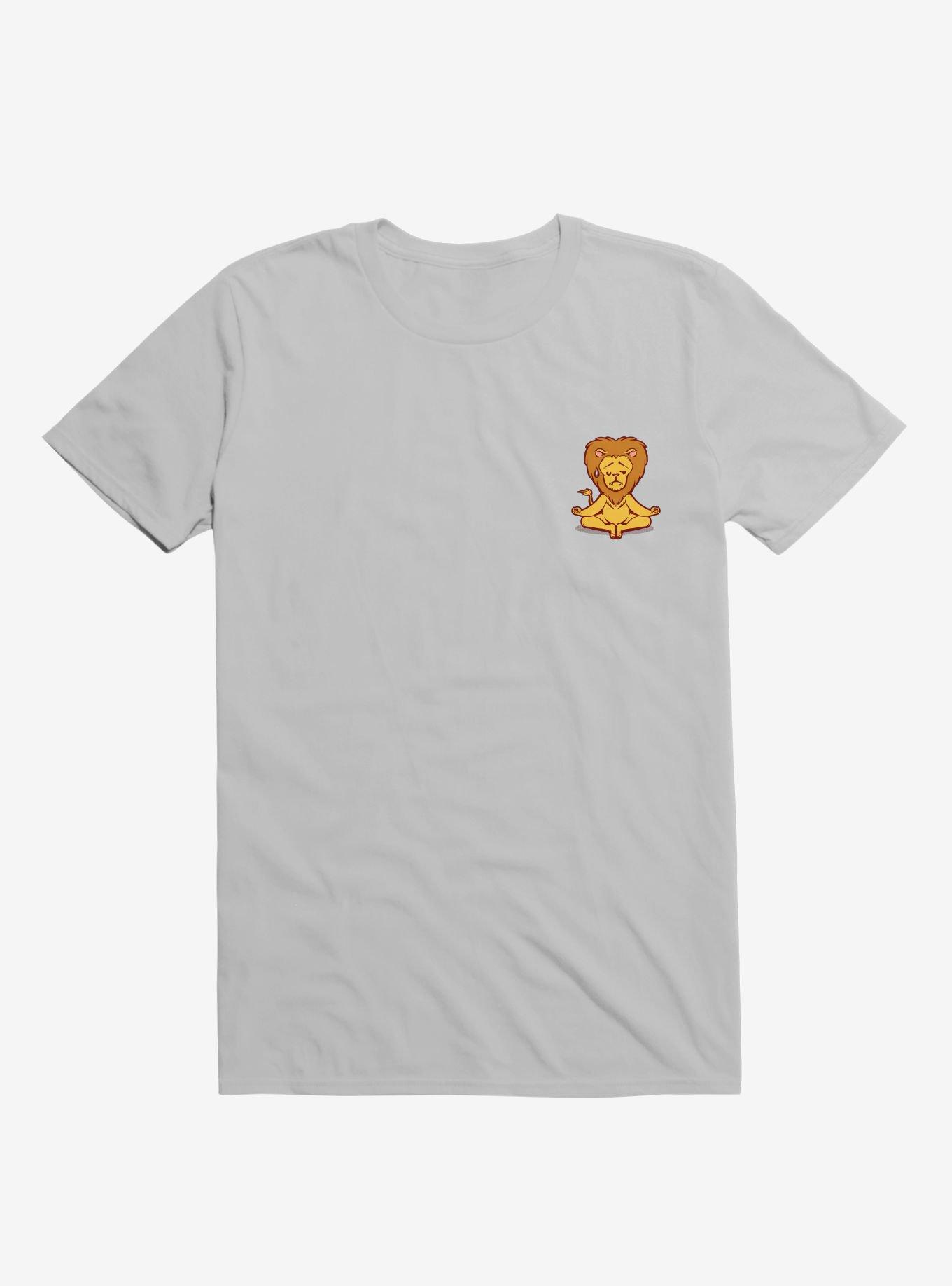 Lion Animals Meditation Zen Buddhism Ice Grey T-Shirt, , hi-res