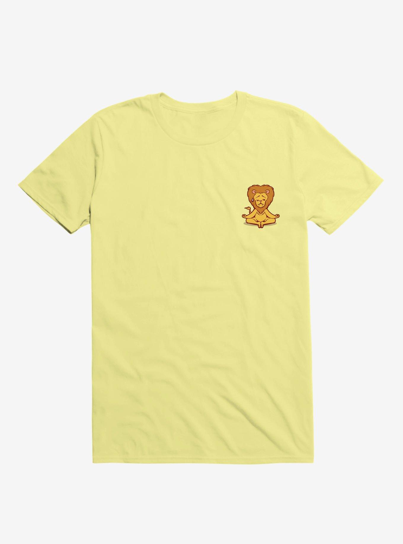Lion Animals Meditation Zen Buddhism Corn Silk Yellow T-Shirt, CORN SILK, hi-res