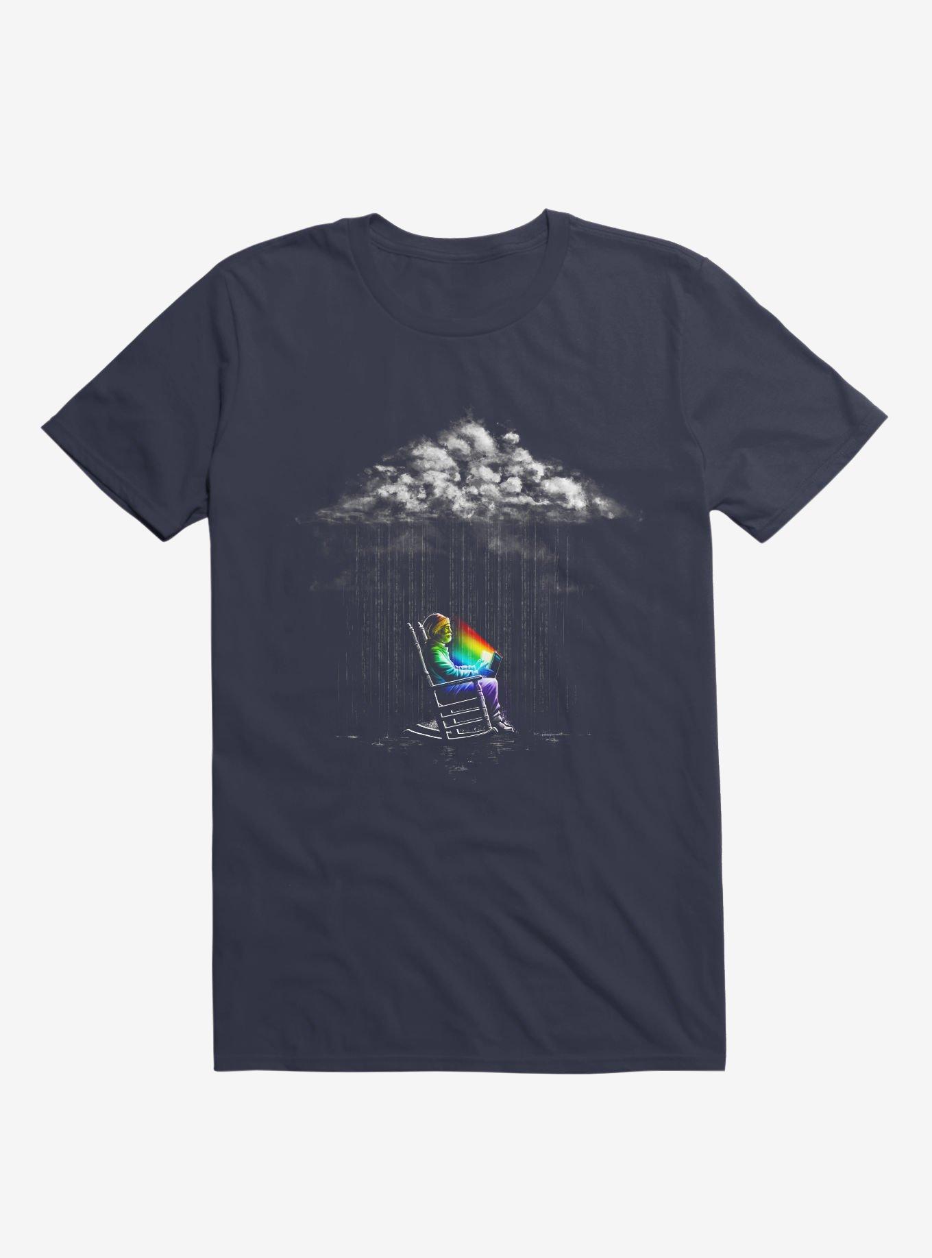 Rainbow Inside T-Shirt, NAVY, hi-res