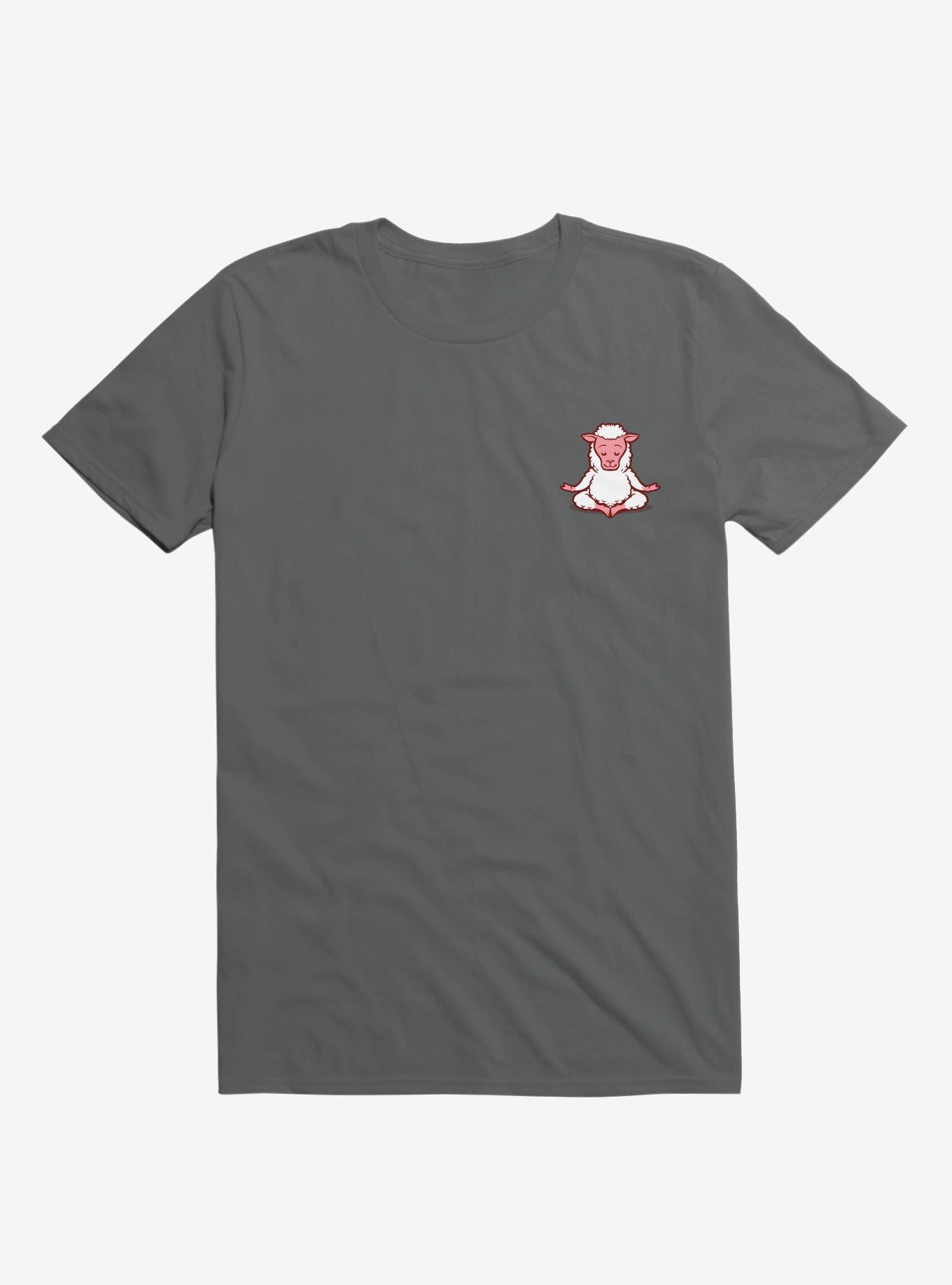 Sheep Animals Meditation Zen Buddhism T-Shirt, CHARCOAL, hi-res