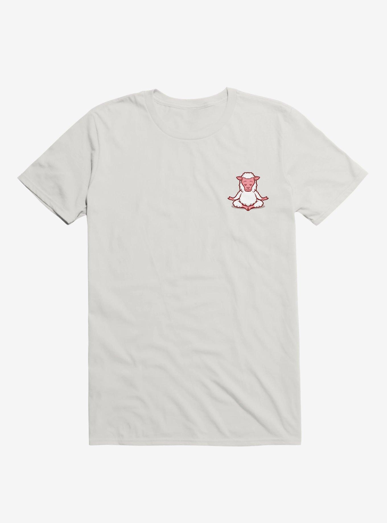 Sheep Animals Meditation Zen Buddhism T-Shirt, WHITE, hi-res