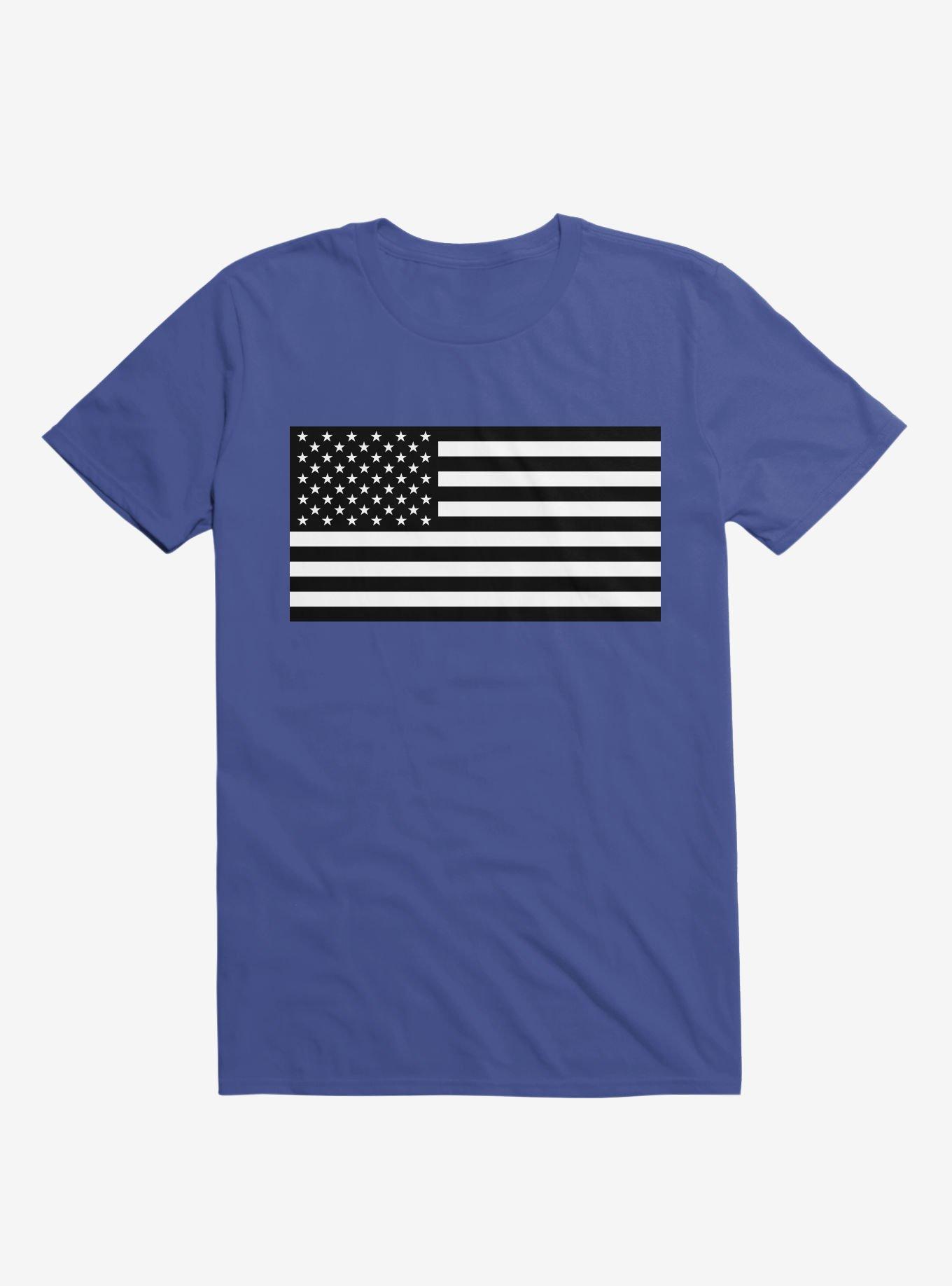 The United States Flag, Black And White T-Shirt, , hi-res