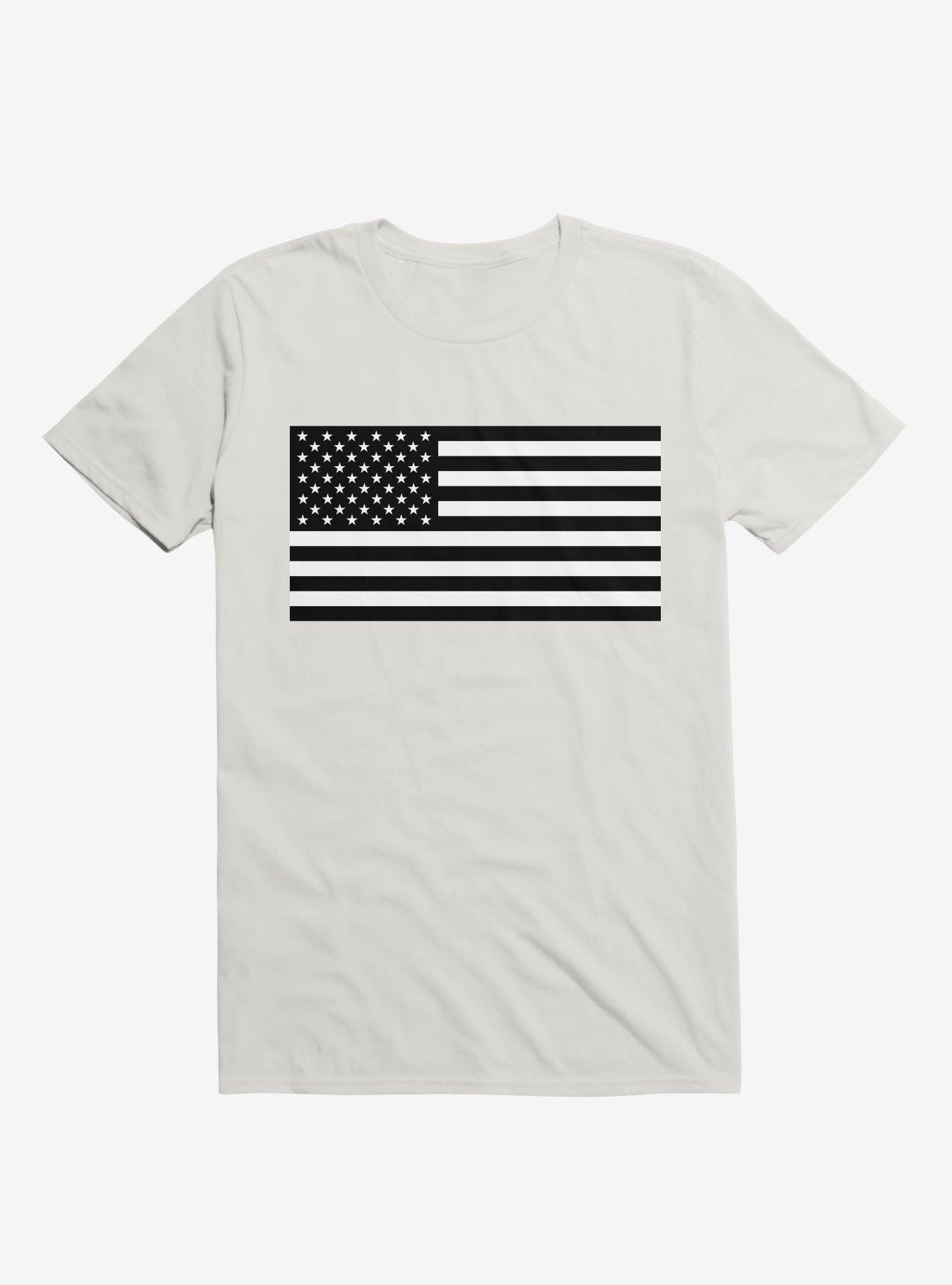 The United States Flag, Black And White T-Shirt - WHITE | Hot Topic