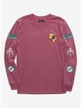 Our Universe Star Wars Boba Fett Icons Long Sleeve T-Shirt - BoxLunch Exclusive, BURGUNDY, hi-res