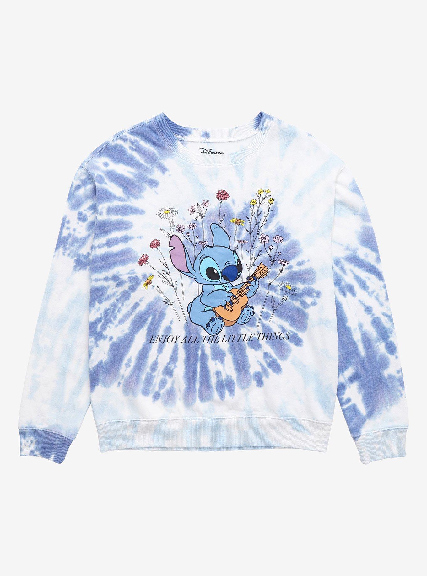 Disney Lilo & Stitch Enjoy All the Little Things Women's Tie-Dye Crewneck - BoxLunch Exclusive, TIE DYE, hi-res