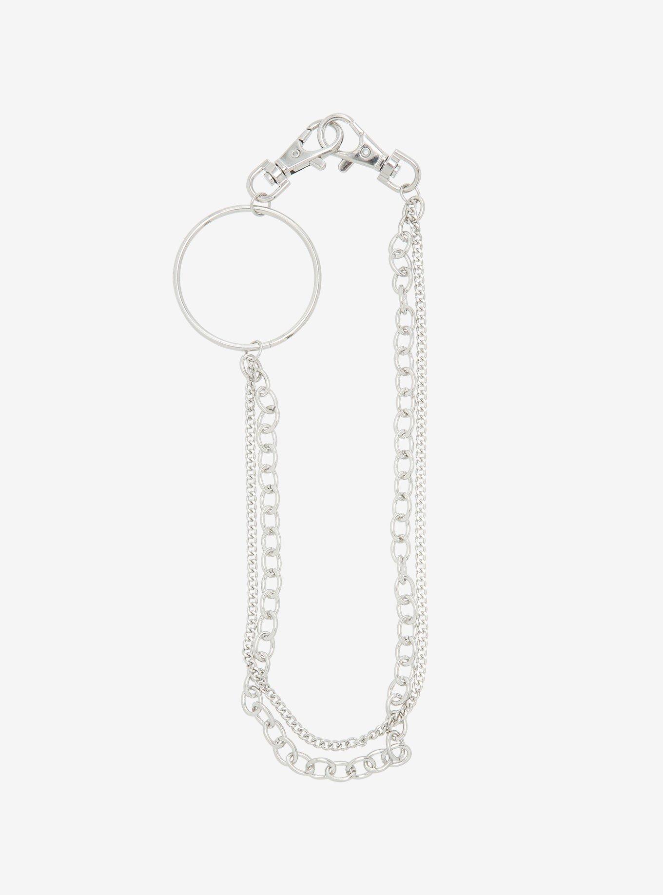 Silver 13 Inch & 15 Inch O-Ring Double Wallet Chain, , hi-res