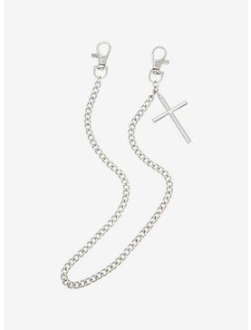 Silver 18 Inch Cross Wallet Chain, , hi-res