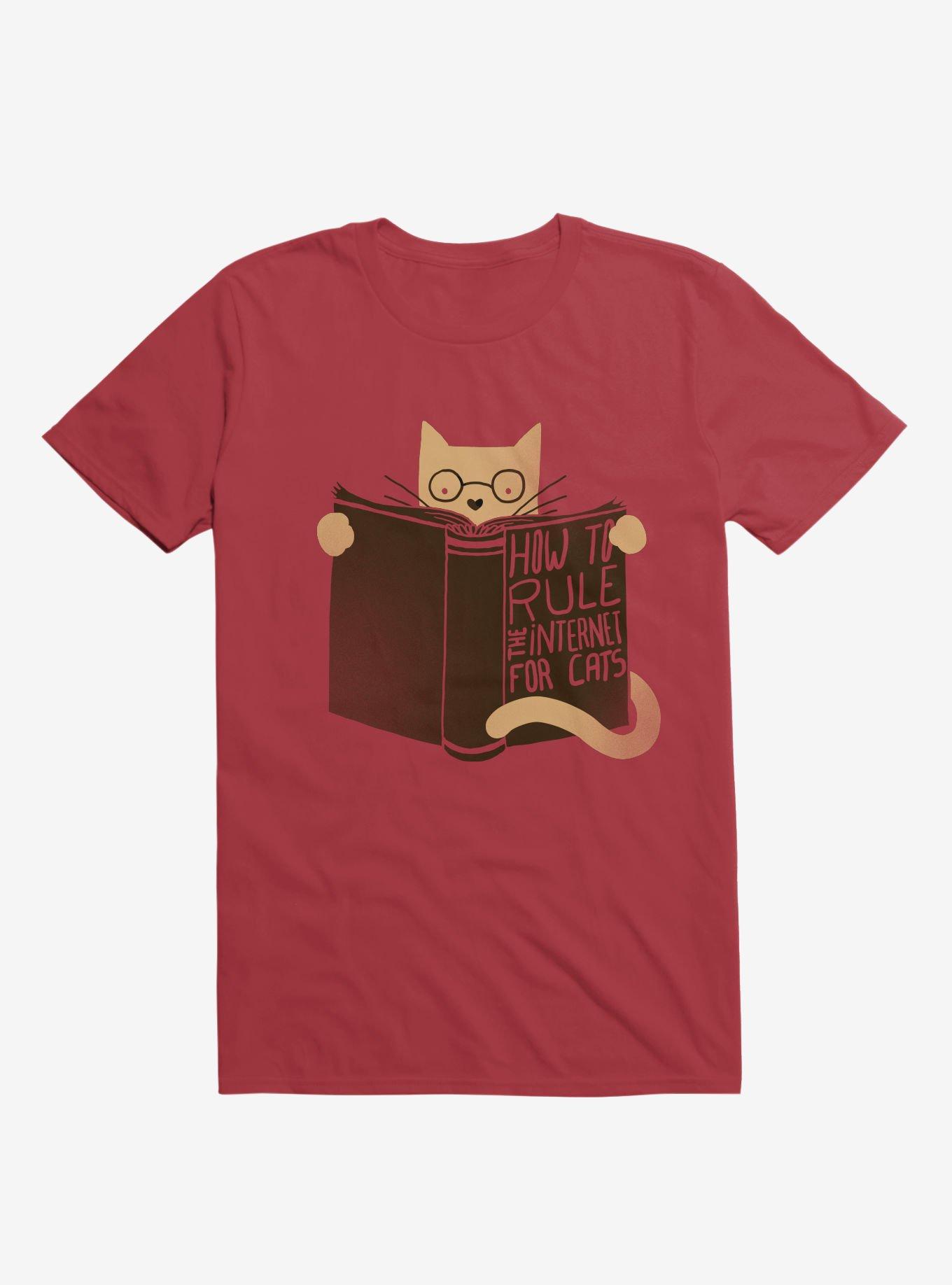 THRDLESS How To Rule Internet For Cats Red T-Shirt