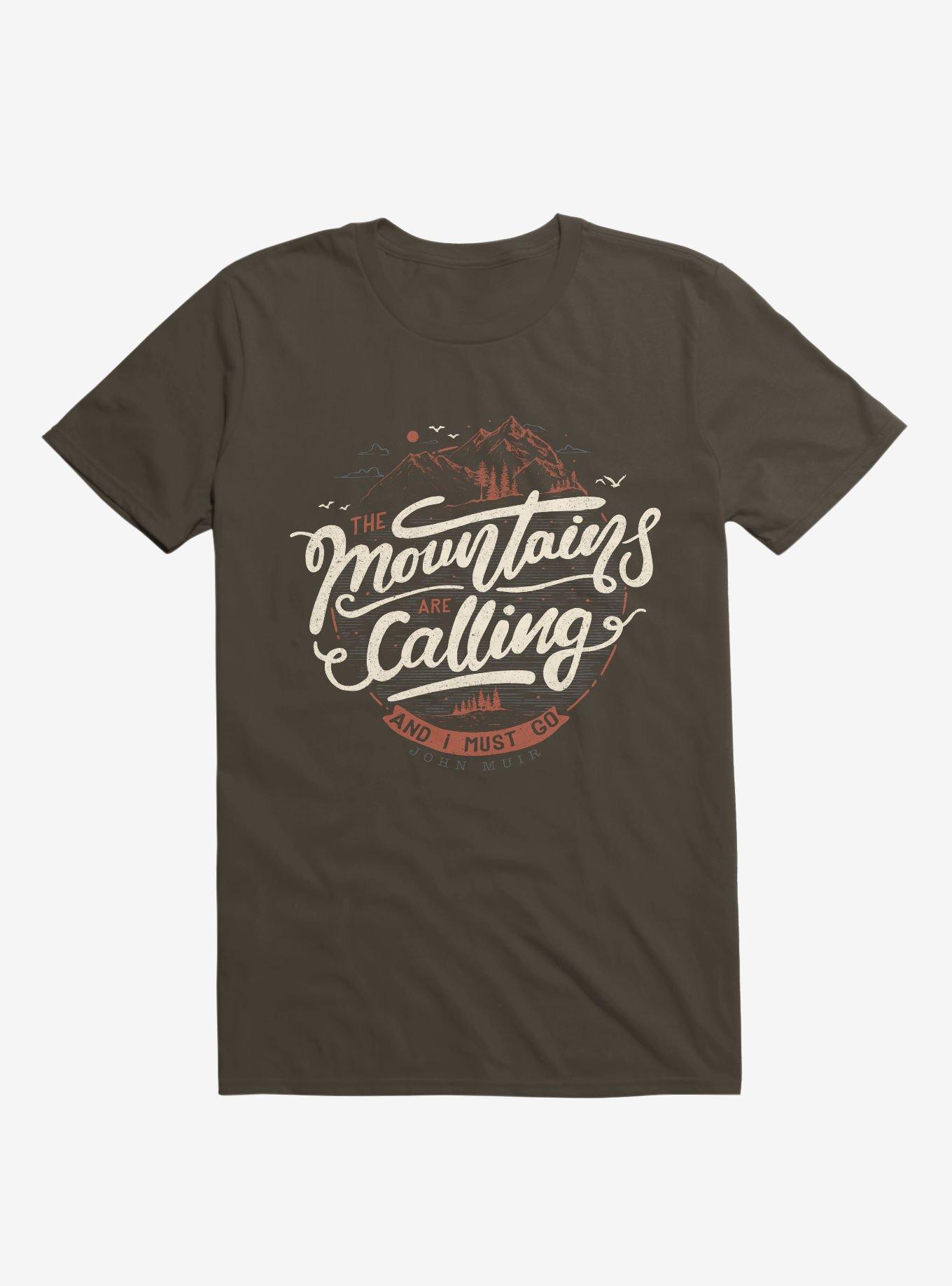 The Mountains Are Calling, And I Must Go Brown T-Shirt, , hi-res