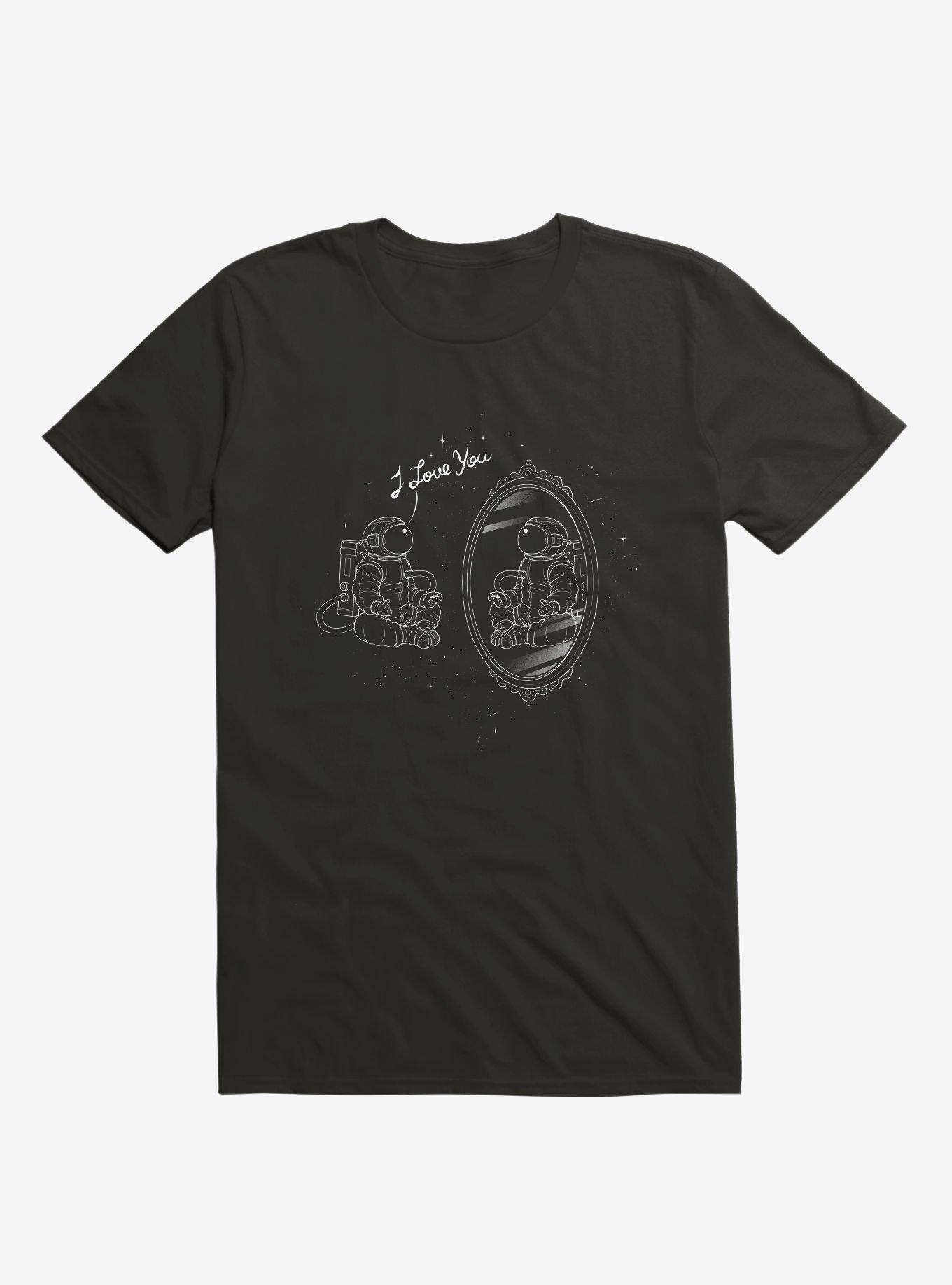 Astronaut I Love You Black T-Shirt, , hi-res