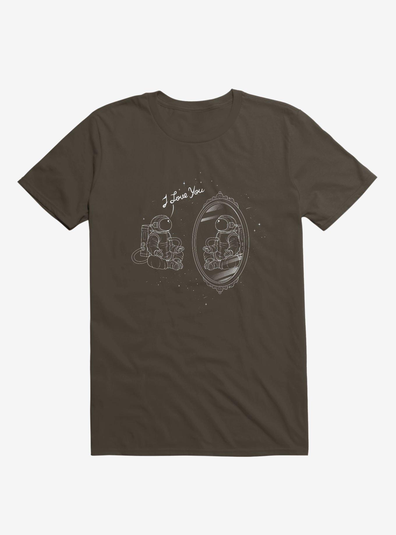 Astronaut I Love You Brown T-Shirt, BROWN, hi-res