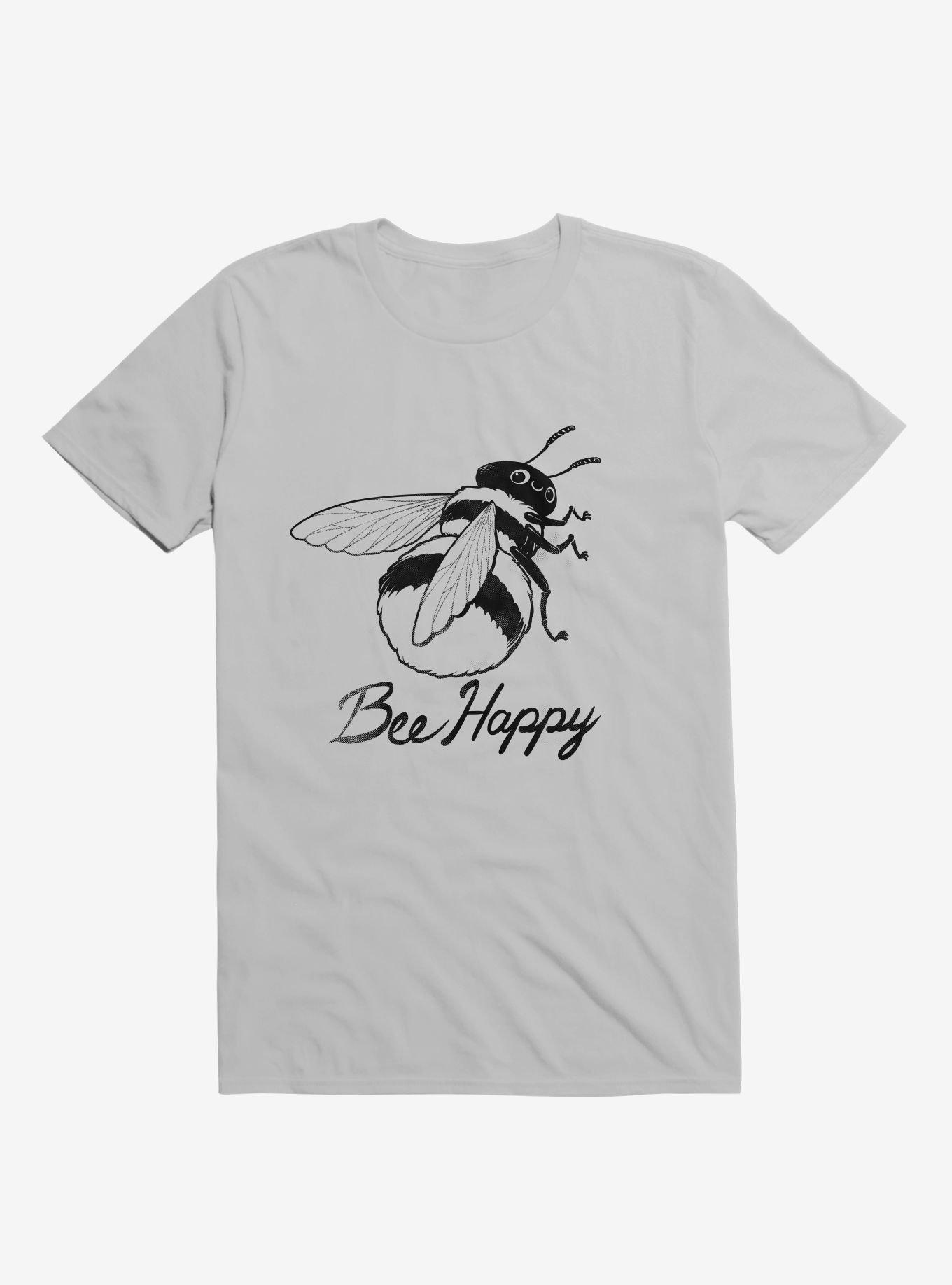 Bee Happy Ice Grey T-Shirt, ICE GREY, hi-res