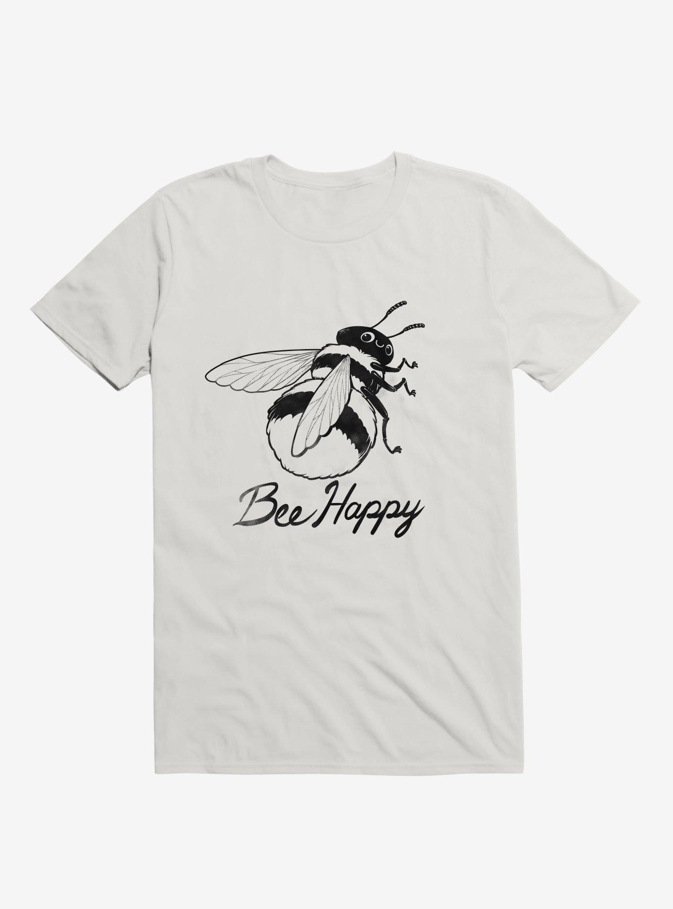 Bee Happy White T-Shirt, WHITE, hi-res