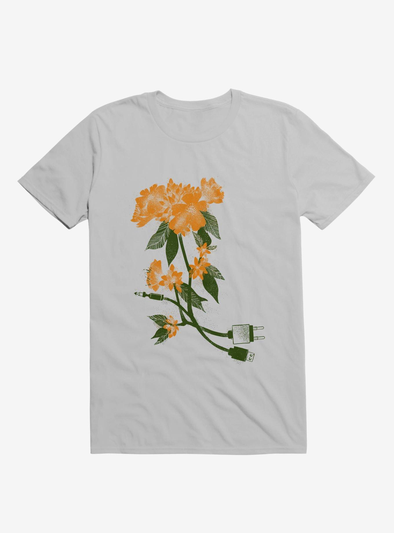 Digital Flower Ice Grey T-Shirt, , hi-res