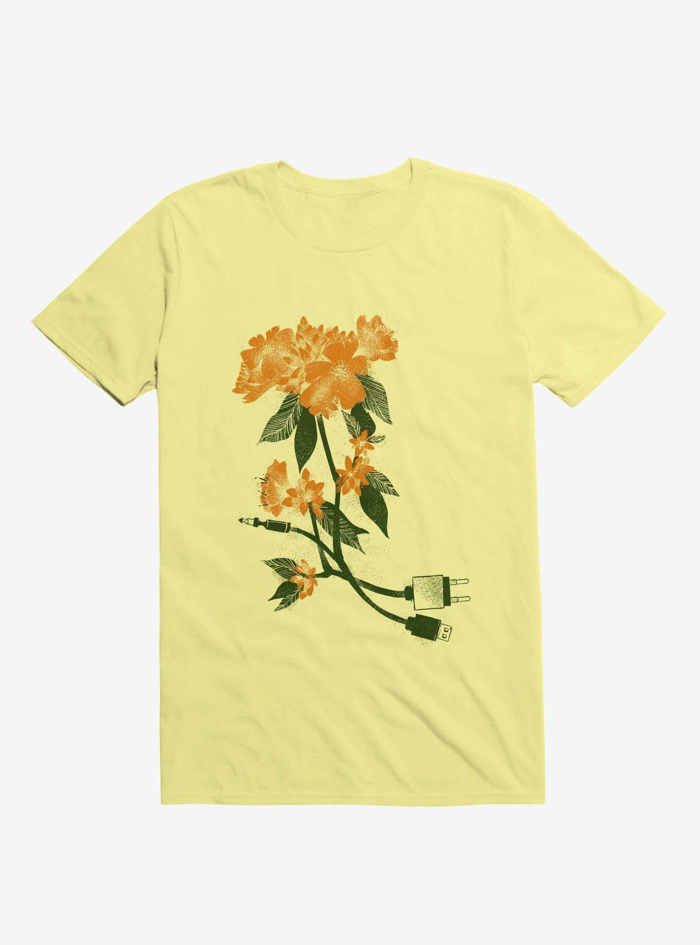 Digital Flower Corn Silk Yellow T-Shirt, CORN SILK, hi-res