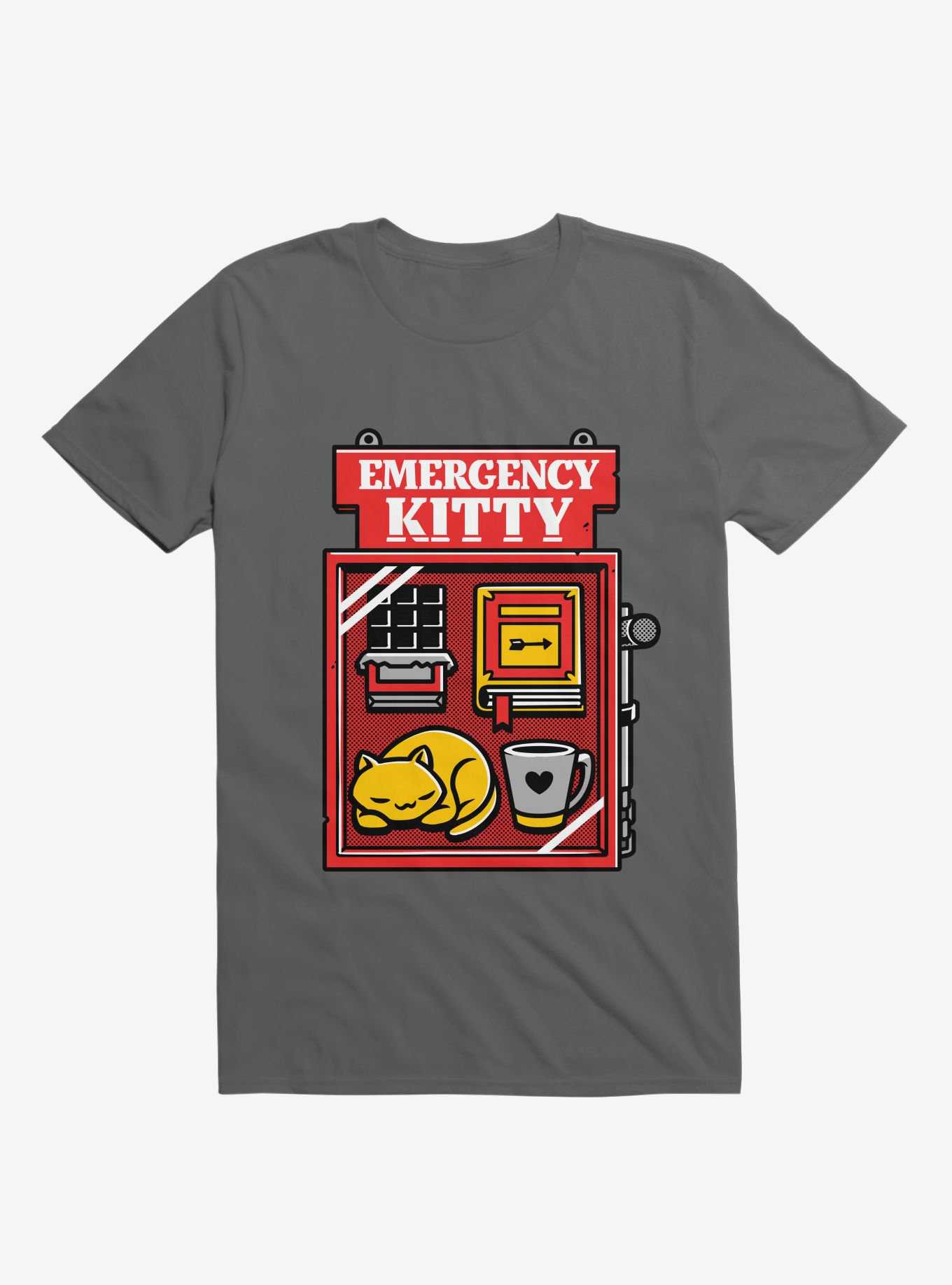 Emergency Kitty Charcoal Grey T-Shirt, , hi-res