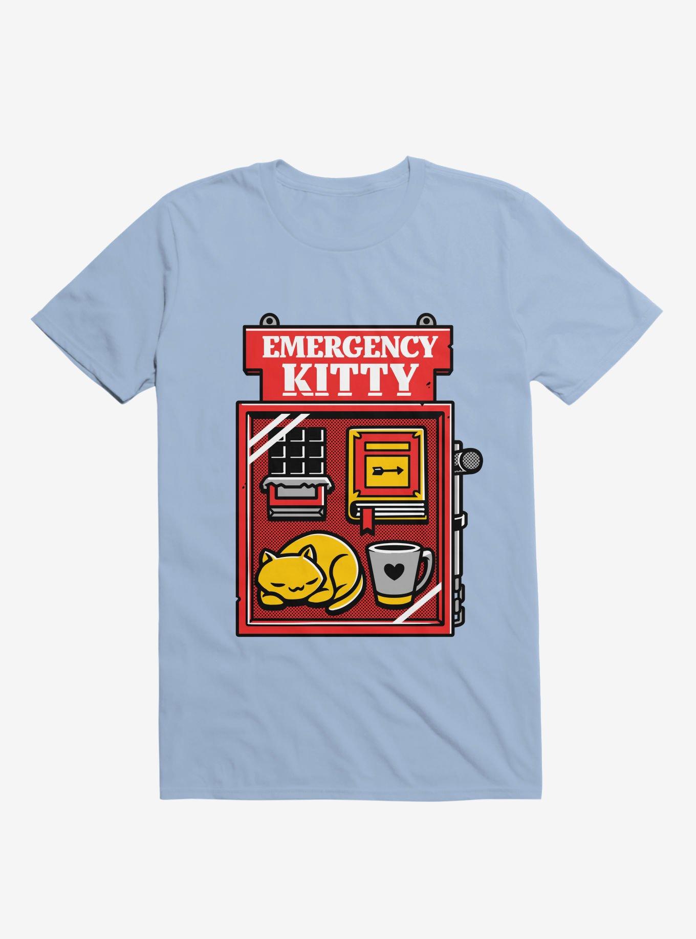 Emergency Kitty Light Blue T-Shirt