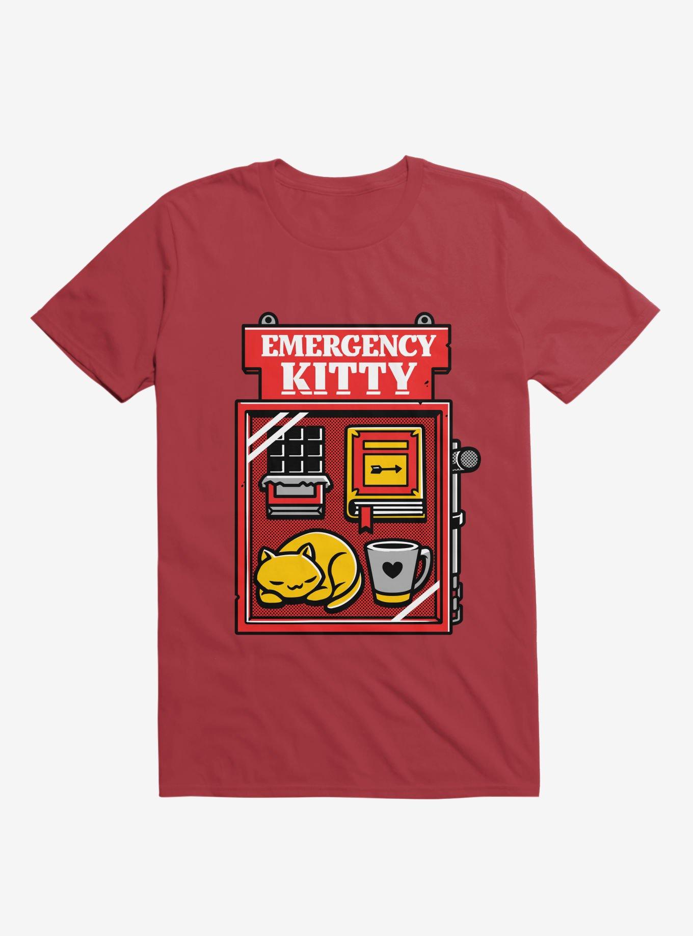 Emergency Kitty Red T-Shirt, RED, hi-res
