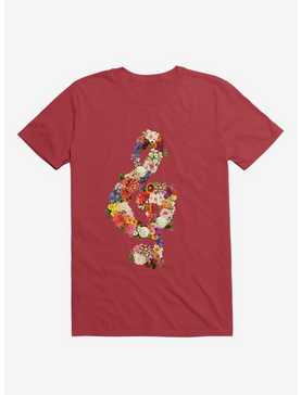 Flower Music Heart Red T-Shirt, , hi-res