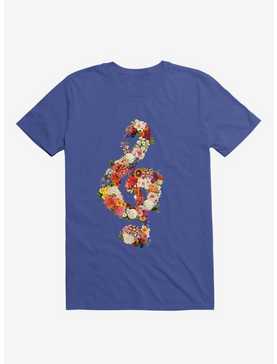 Flower Music Heart Royal Blue T-Shirt, , hi-res