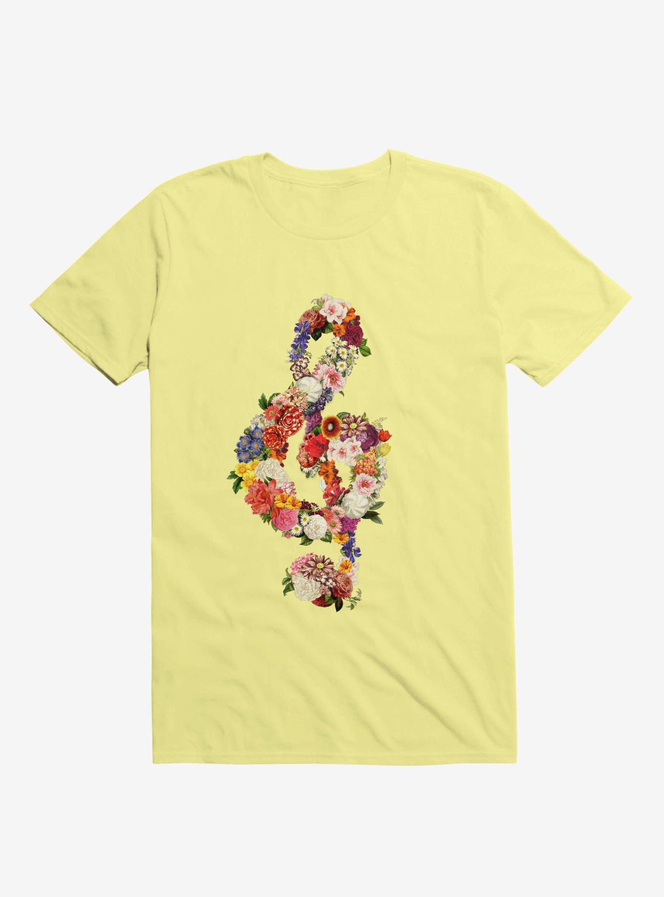 Flower Music Heart Corn Silk Yellow T-Shirt, , hi-res
