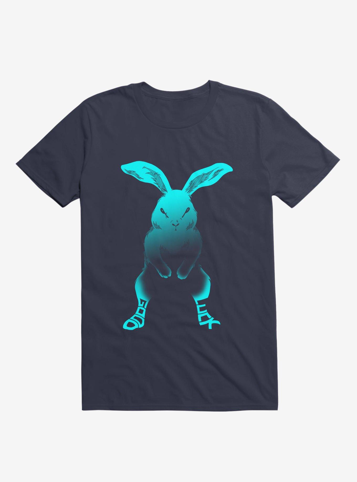 THRDLESS Good Luck Rabbit Navy Blue T-Shirt