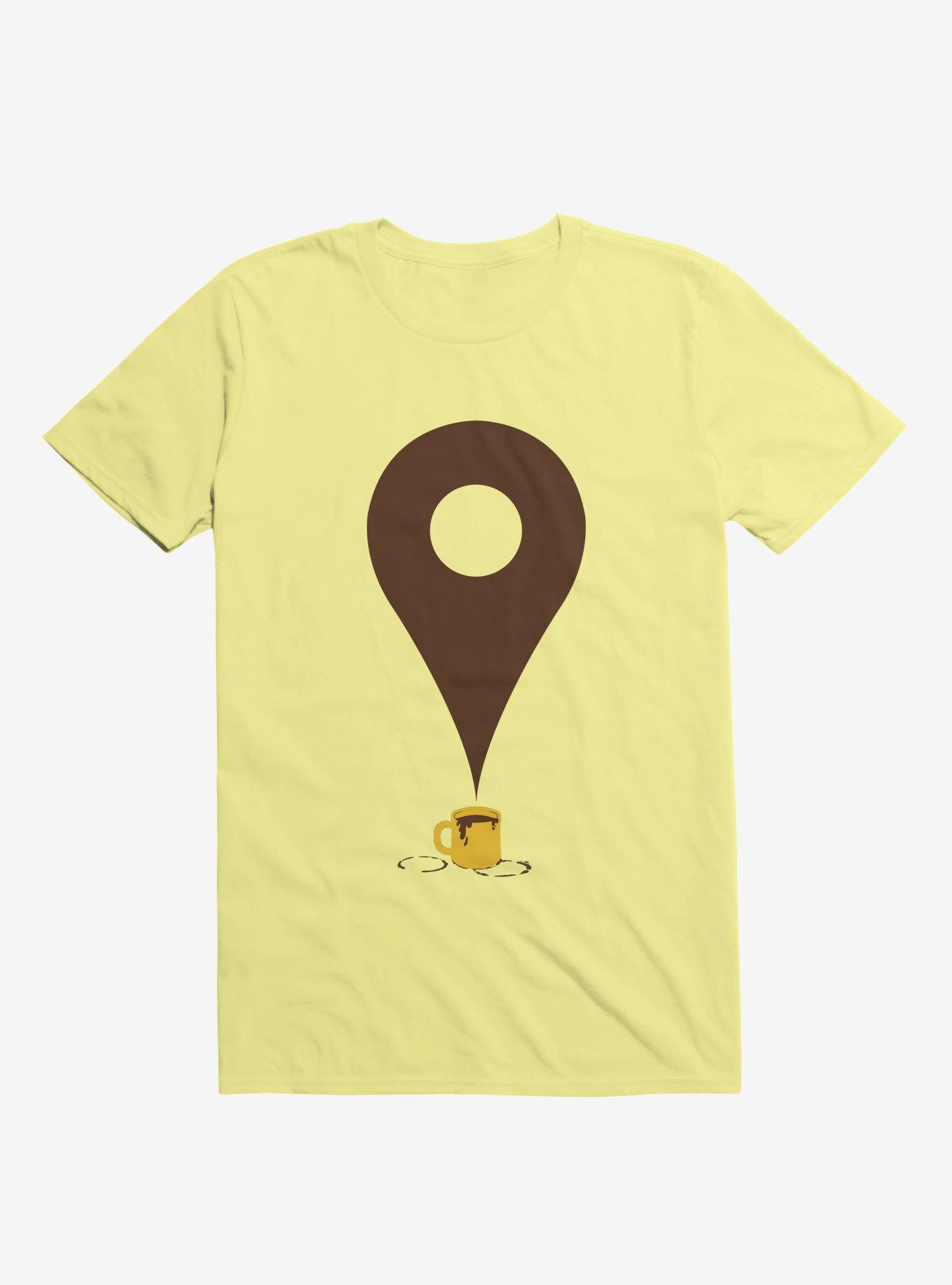I Am Here Coffee Corn Silk Yellow T-Shirt