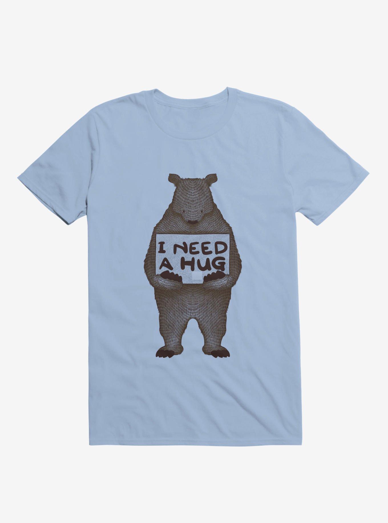 I Need A Hug Bear Light Blue T-Shirt, , hi-res