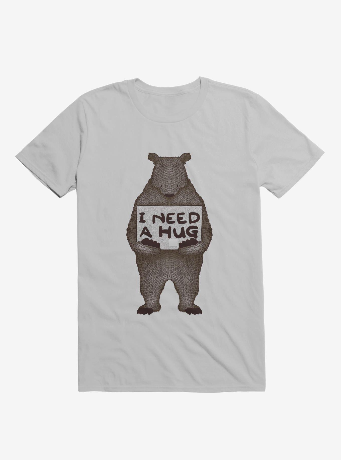 I Need A Hug Bear Ice Grey T-Shirt, ICE GREY, hi-res