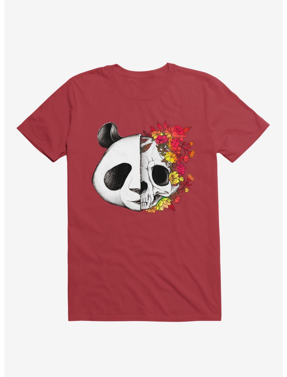 Panda Skull Rock T-Shirt, RED, hi-res
