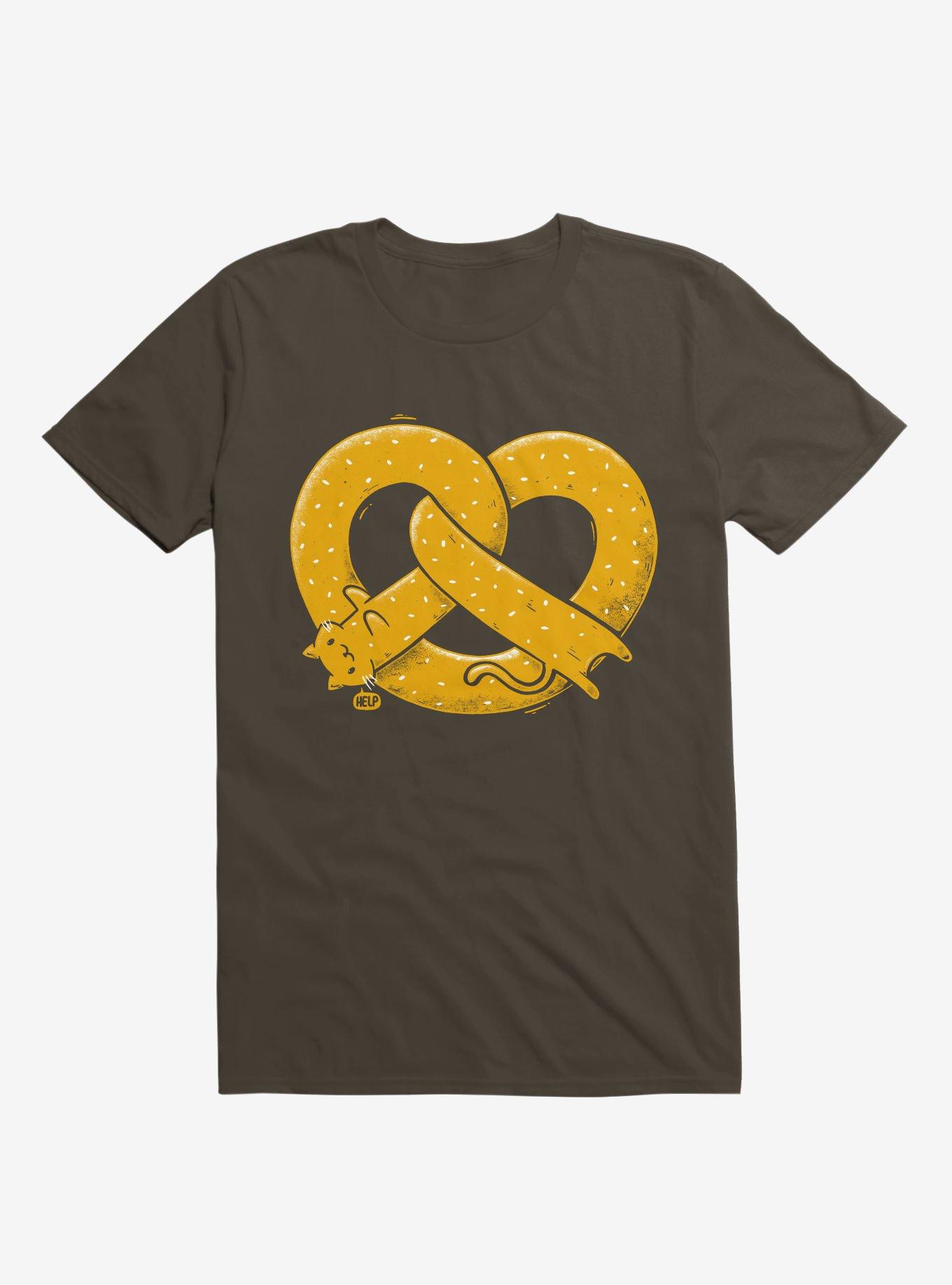 The Long Cat Is A Pretzel Brown T-Shirt