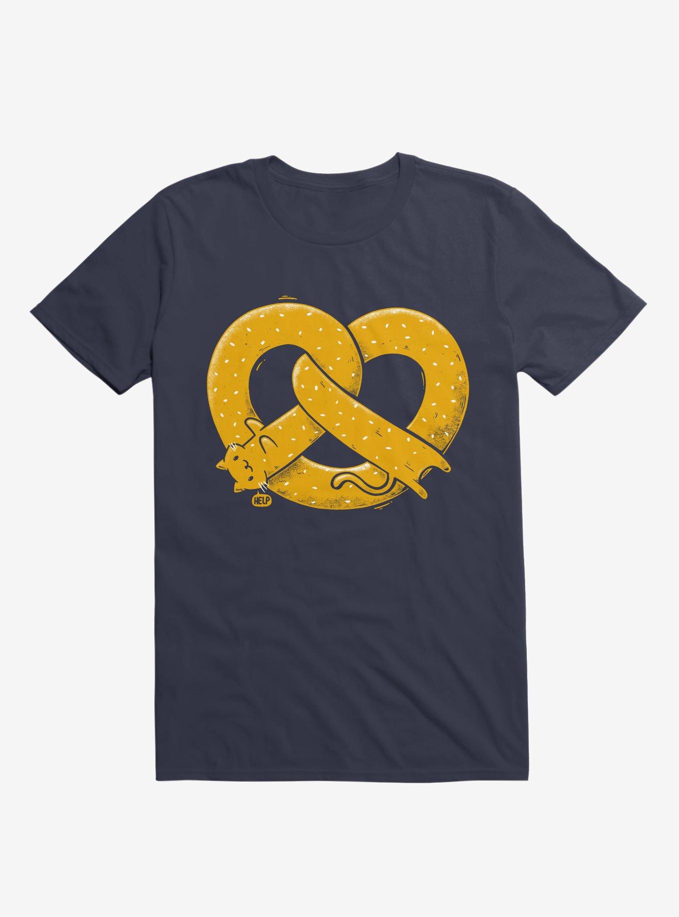 The Long Cat Is A Pretzel T-Shirt, NAVY, hi-res