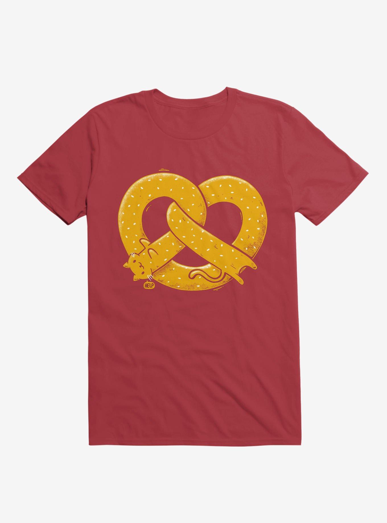The Long Cat Is A Pretzel Red T-Shirt, , hi-res