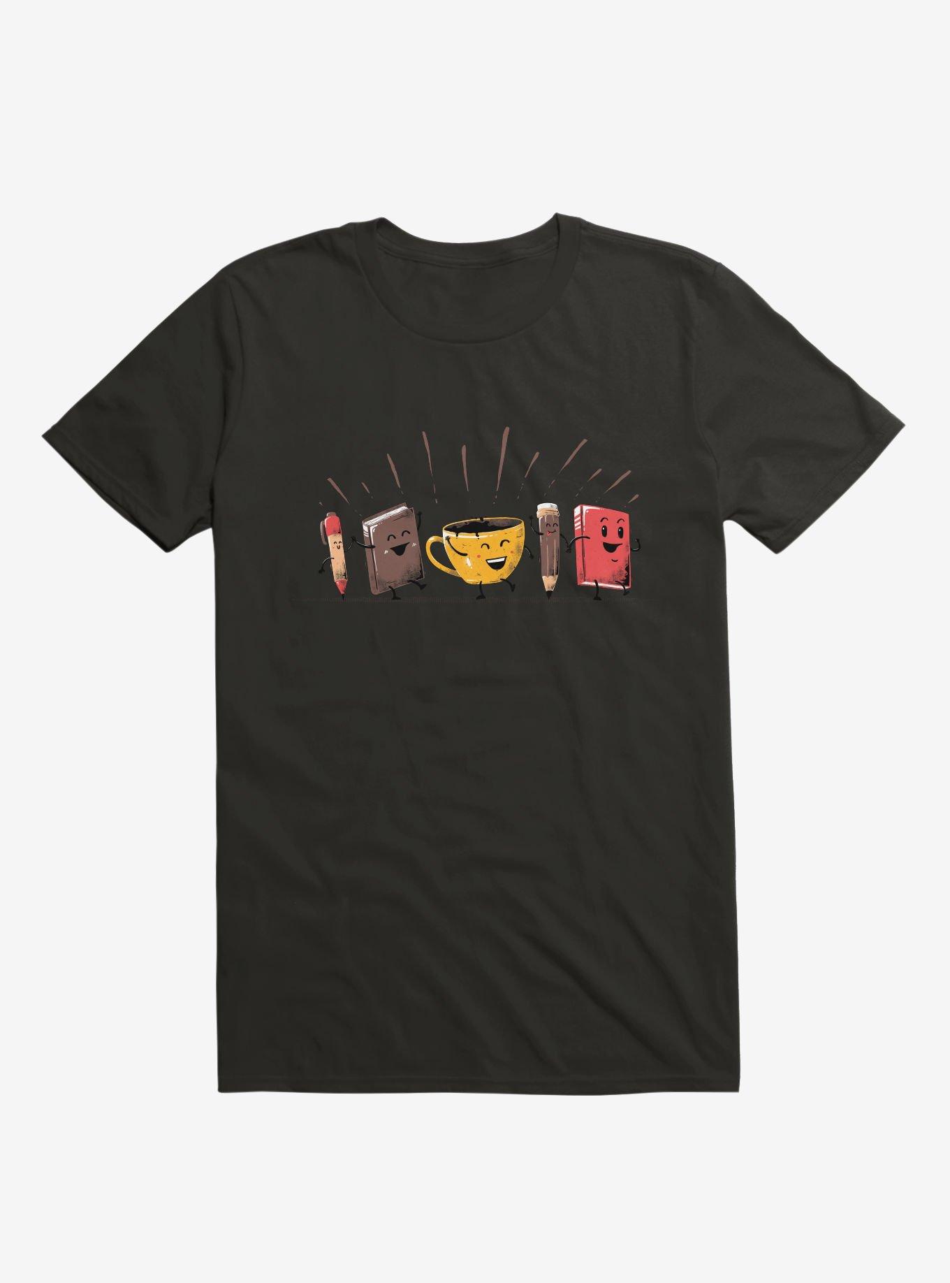 THRDLESS Back To School Coffee Black T-Shirt