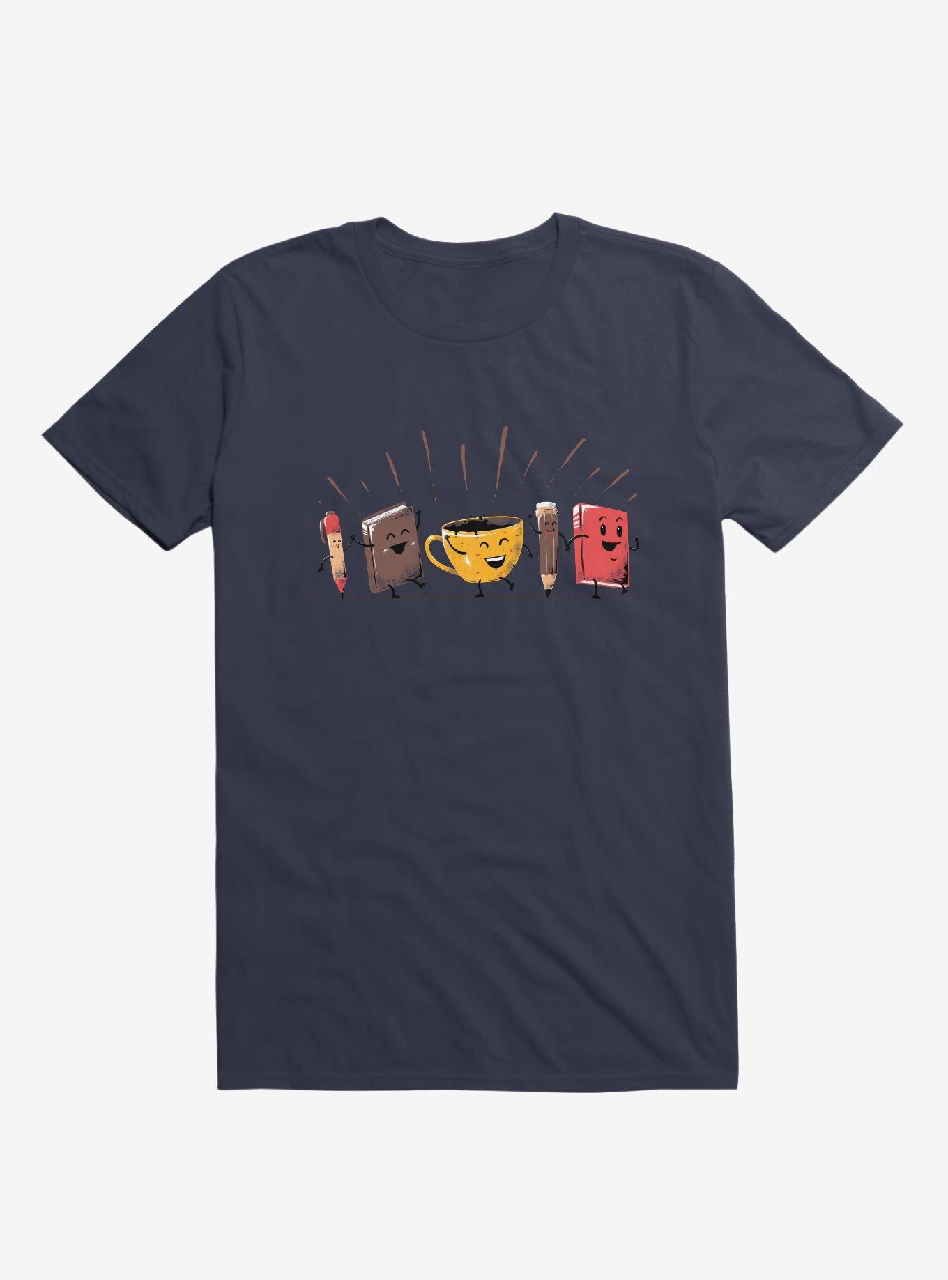 Back To School Coffee Navy Blue T-Shirt