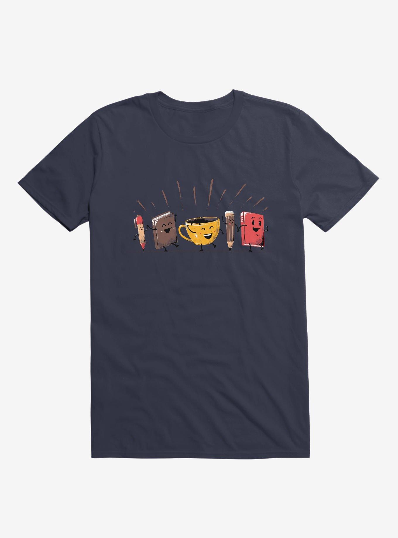 Back To School Coffee Navy Blue T-Shirt, NAVY, hi-res