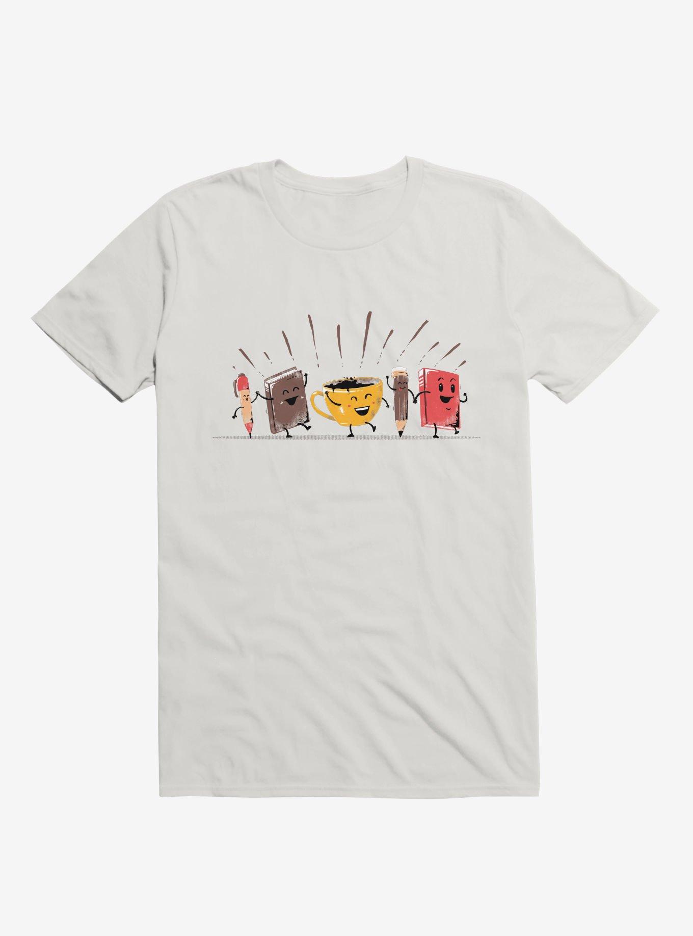Back To School Coffee White T-Shirt, WHITE, hi-res