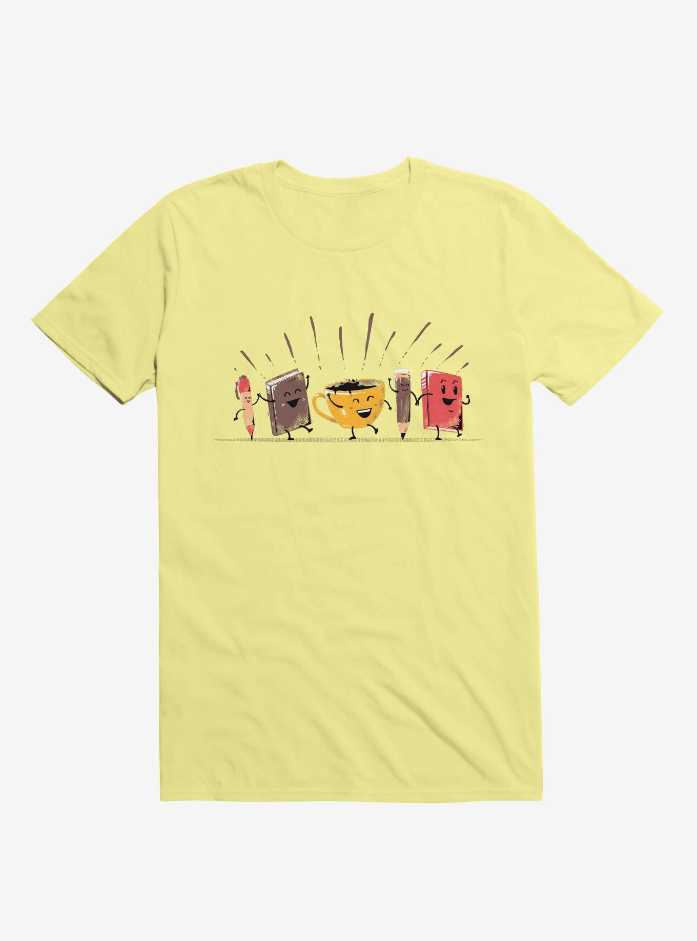 Back To School Coffee Corn Silk Yellow T-Shirt, CORN SILK, hi-res